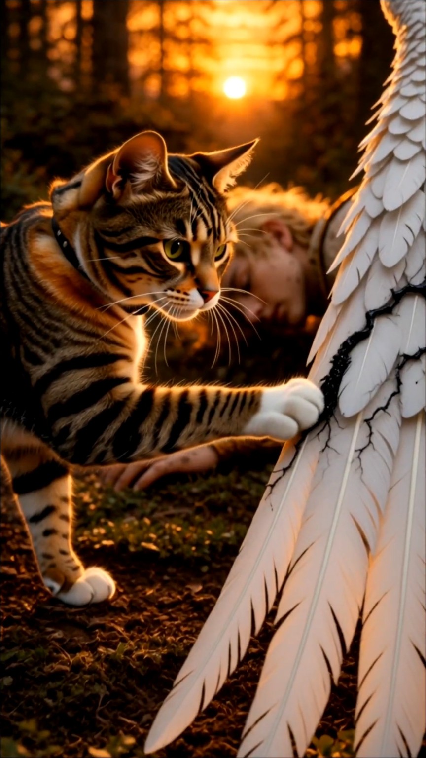 Boni beside a fallen angel
